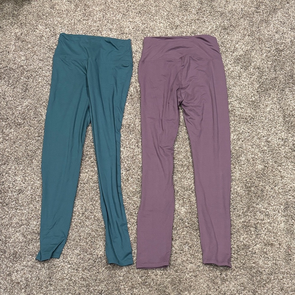 Bundle of Women’s Teal and Purple Leggings